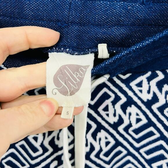 Lilka ANTHROPOLOGIE Womens Blue White Lounge Pants Small - Picture 3 of 4